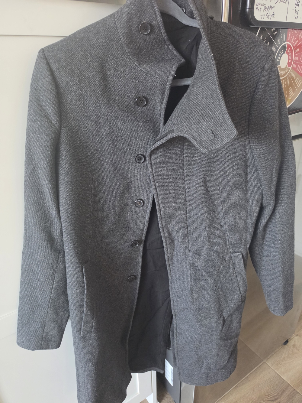 AllSaints Men's Stand-Collar Pea Coat